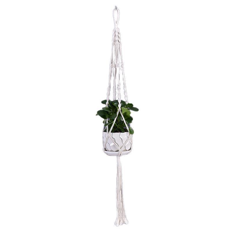 Macrame Plant Flower Pot Holder Hanger Hanging Planter Basket Hemp Rope Braided - #05