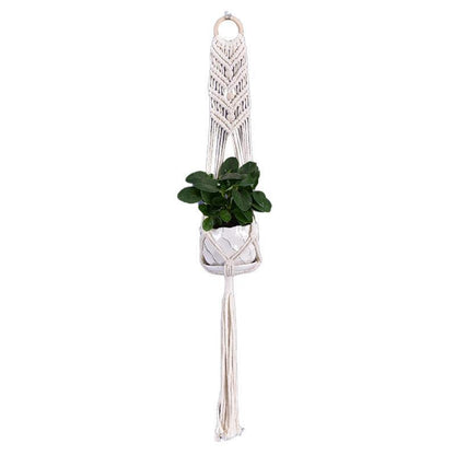 Macrame Plant Flower Pot Holder Hanger Hanging Planter Basket Hemp Rope Braided - #05