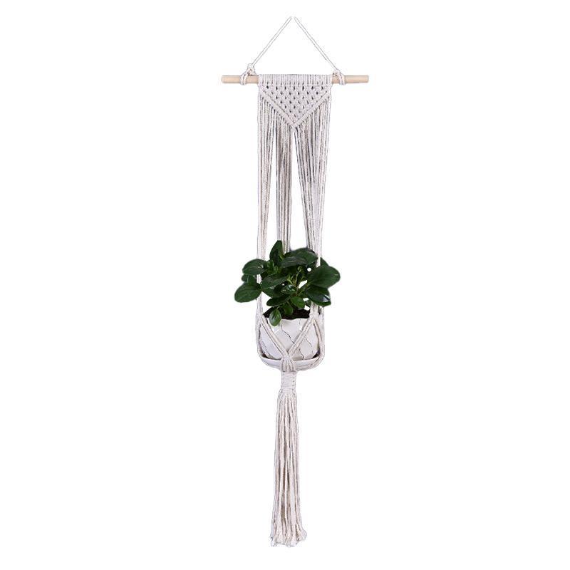 Macrame Plant Flower Pot Holder Hanger Hanging Planter Basket Hemp Rope Braided - #05