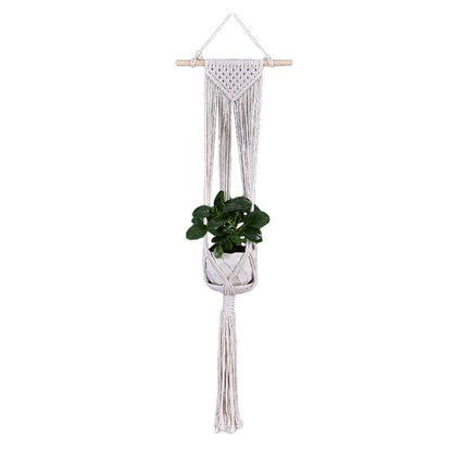 Macrame Plant Flower Pot Holder Hanger Hanging Planter Basket Hemp Rope Braided - #05