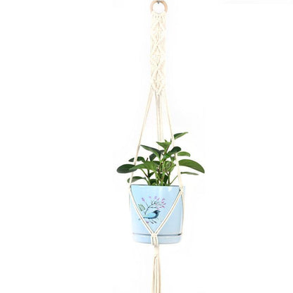 Macrame Plant Flower Pot Holder Hanger Hanging Planter Basket Hemp Rope Braided - #05