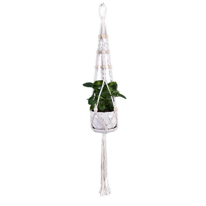 Macrame Plant Flower Pot Holder Hanger Hanging Planter Basket Hemp Rope Braided - #07