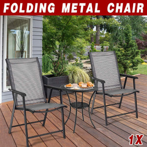 Outdoor Folding Chair Metal Portable Patio Balcony Chair with Backrest Sub Chair