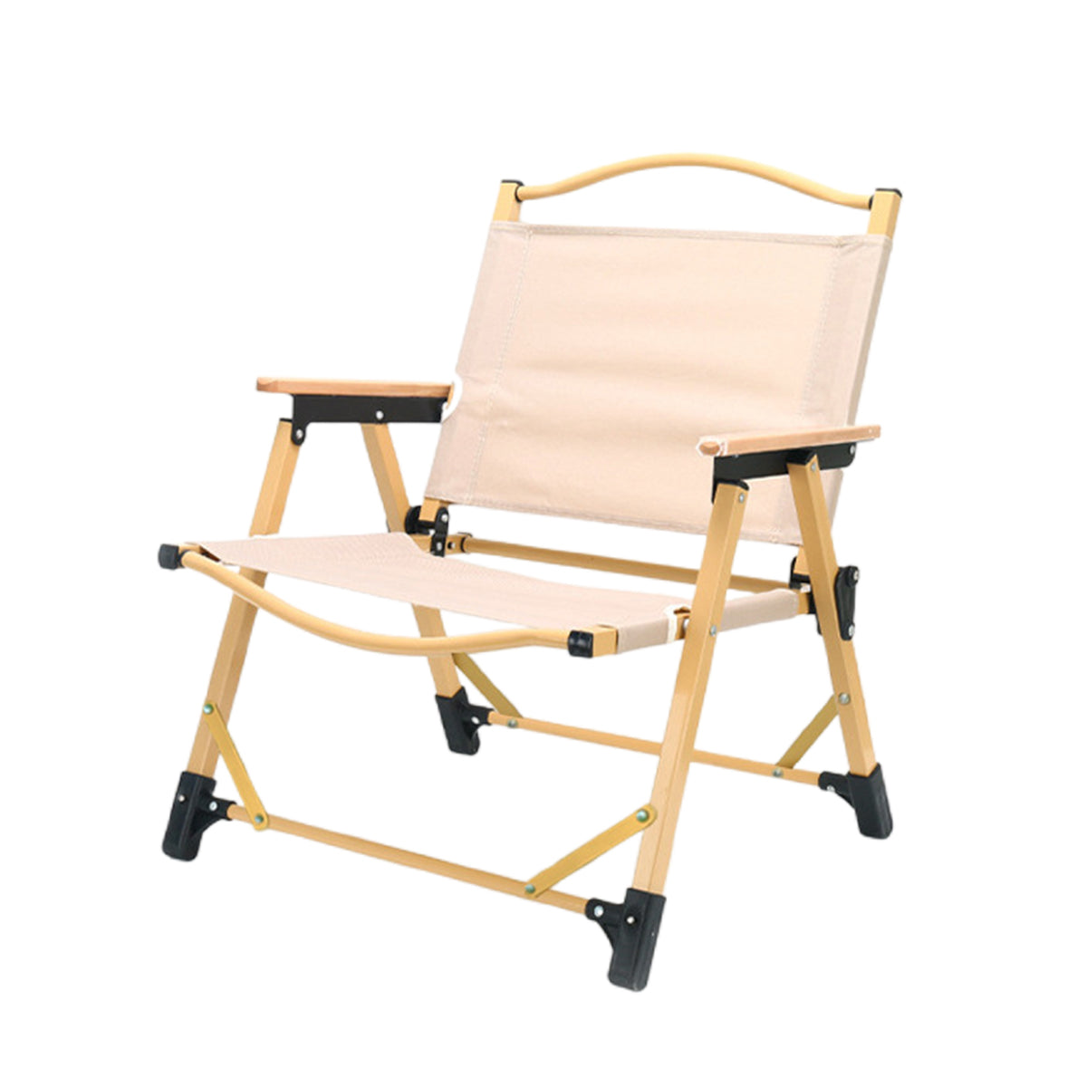Outdoor Folding Chair Portable Camping Seat Compact Foldable Chair for Picnic - Black
