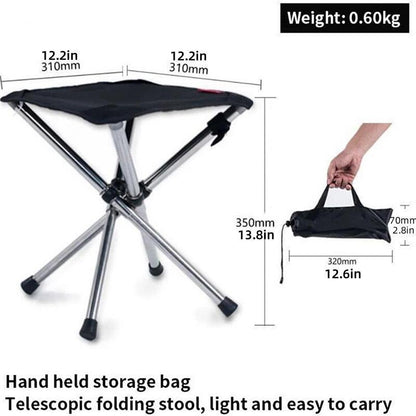Portable Outdoor Telescopic Folding Stool Camping Chair Fishing Seat Lightweight