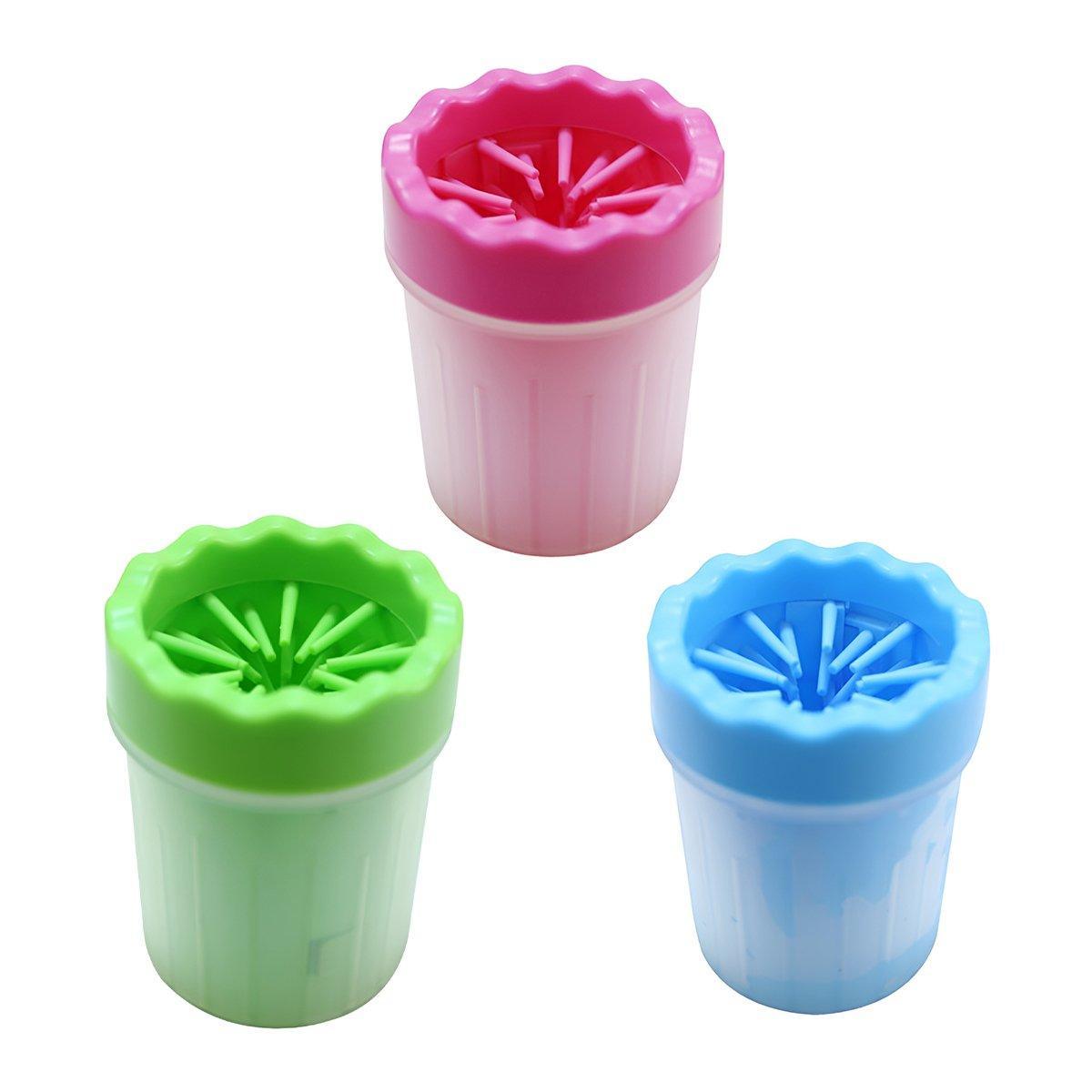 Dog Paw Cleaner Pet cat Foot Washer Cup Feet Clean Brush Cleaning Paws Wash Tool - Blue