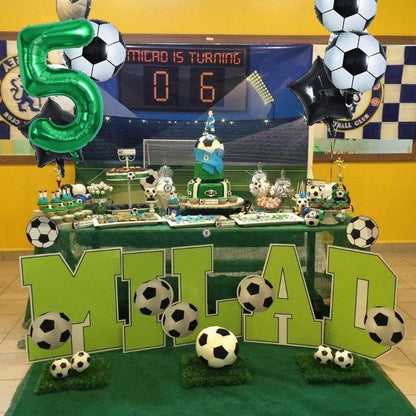 32 Inch Green Soccer Balloons 5 Pieces Set World Cup Birthday Party Decoration - 1