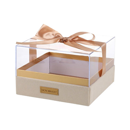 Acrylic Gift Box Clear Souvenir Display Case Bow Storage Container for Packaging - Green - L