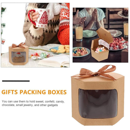 20PCS Small Gift Box Candy Storage Box Party Favor Treat Packaging Recyclable - Kraft-S