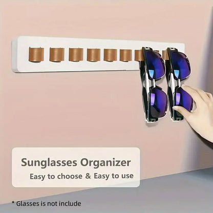 Wall Mount Glasses Storage Rack for Sunglasses Organizer Home Display Rack - Black