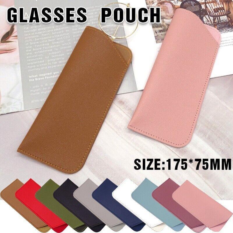Pu Leather Eyeglass Sunglasses Reading Glasses Case Soft Pouch Bag Pocket - Green