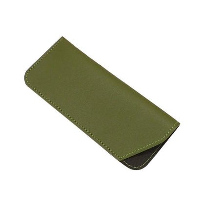 Pu Leather Eyeglass Sunglasses Reading Glasses Case Soft Pouch Bag Pocket - Green