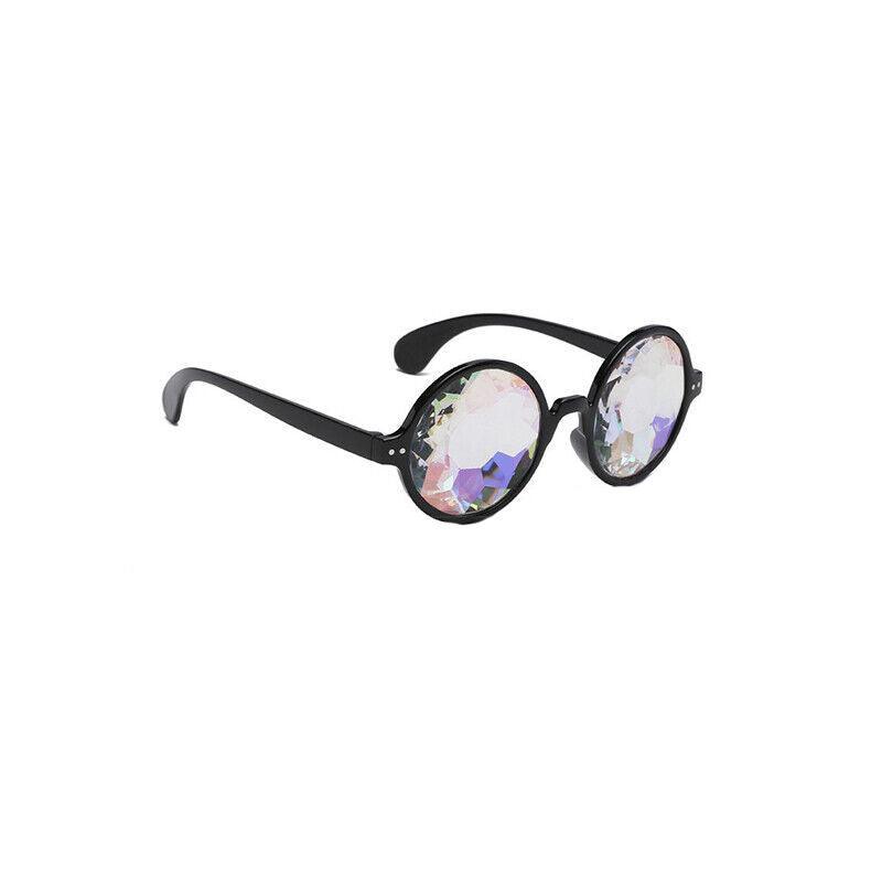 Festival Rave Kaleidoscope Glasses Prism Lens Crystal Effect Party Sunglasses - Pink