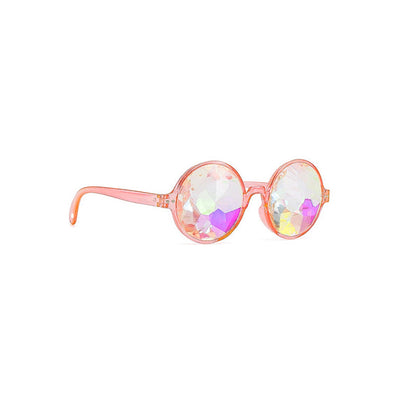 Festival Rave Kaleidoscope Glasses Prism Lens Crystal Effect Party Sunglasses - Pink