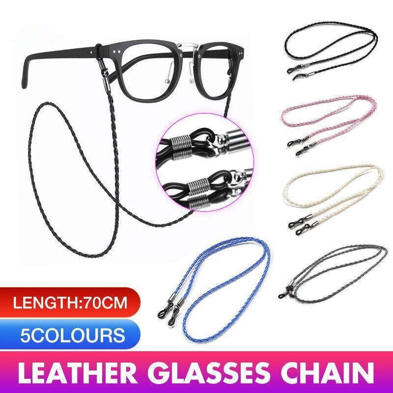 PU Sunglasses Reading Glasses Spectacles Eyeglass Holder Strap Chain - Blue