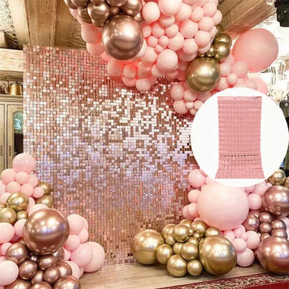 Rectangle Tinsel Curtain Shimmer Wall Backdrop 2M Length Party Decoration Sequin - Blue