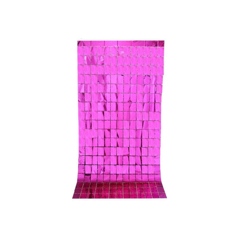 Rectangle Tinsel Curtain Shimmer Wall Backdrop 2M Length Party Decoration Sequin - Light Blue