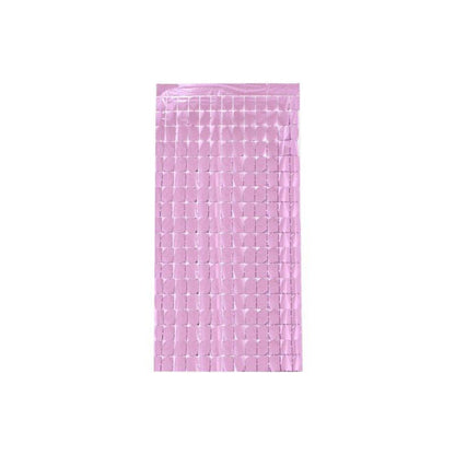 Rectangle Tinsel Curtain Shimmer Wall Backdrop 2M Length Party Decoration Sequin - Rose Gold