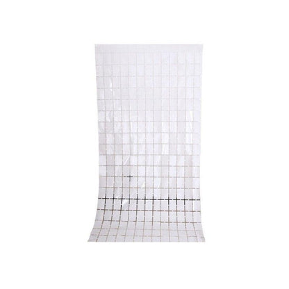 Rectangle Tinsel Curtain Shimmer Wall Backdrop 2M Length Party Decoration Sequin - Rose Gold