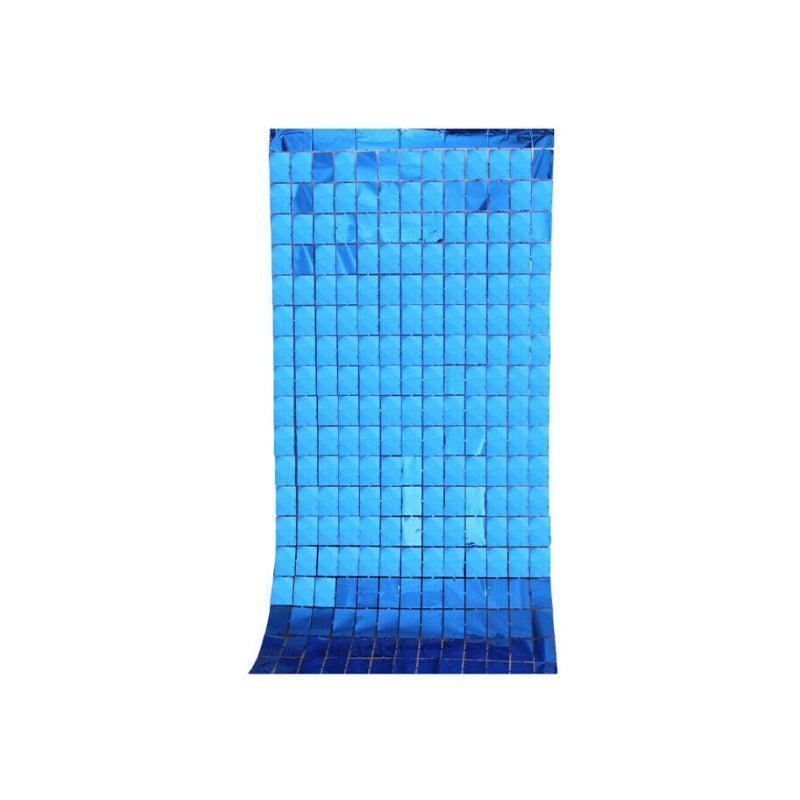 Rectangle Tinsel Curtain Shimmer Wall Backdrop 2M Length Party Decoration Sequin - White