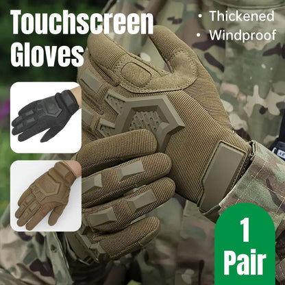 Tactical Full Finger Motorcycle Training Touchscreen Outdoor Sports Gloves - Khaki-XL
