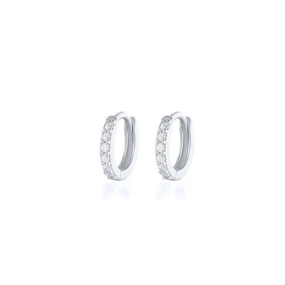 7sizes Hoop Earring Silver Zirconia Ear Huggie Hoop Cartilage Piercing Jewellery - Gold-10mm