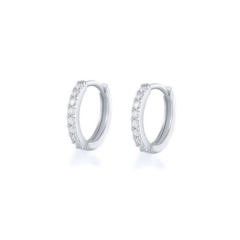 7sizes Hoop Earring Silver Zirconia Ear Huggie Hoop Cartilage Piercing Jewellery - Gold-9mm