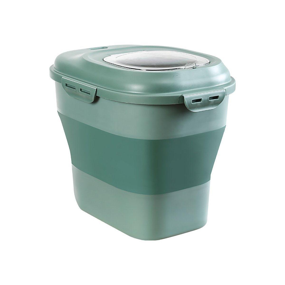 Large Capacity Pet Food Storage Box Foldable Design with Seal Lid - Grey