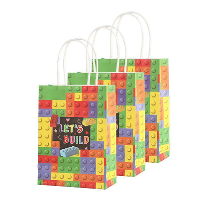 30PCS Fashion Ball Kraft Paper Gift Bag Festivals gift tote bag Party Favor Bag - Green-Football-30pcs