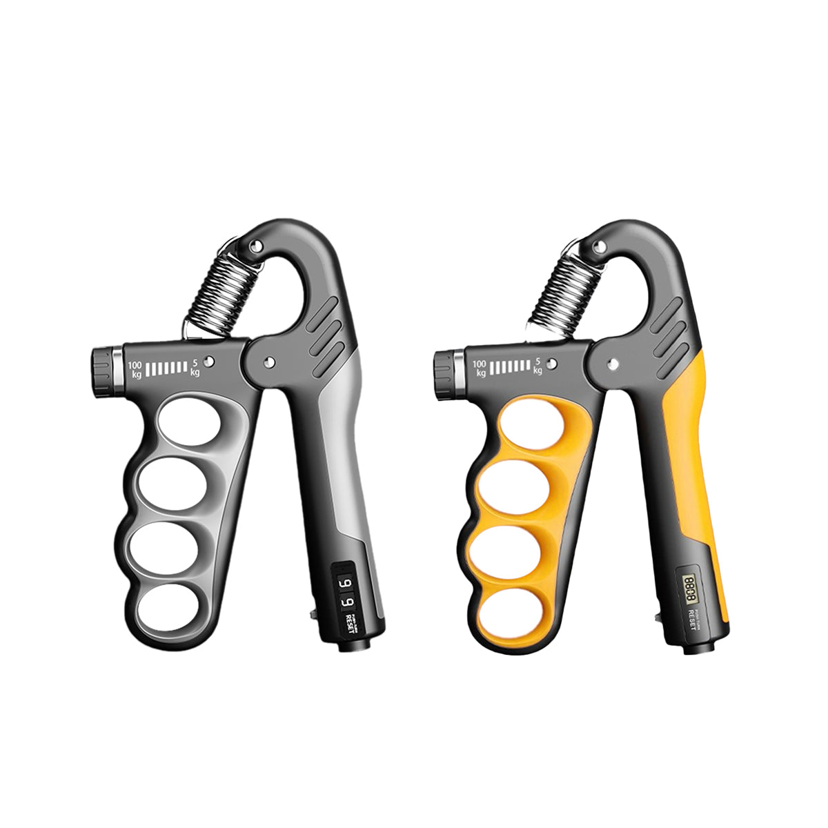 Adjustable Hand Grip Strengthener with Counter Forearm Finger Exerciser Trainer - Grey
