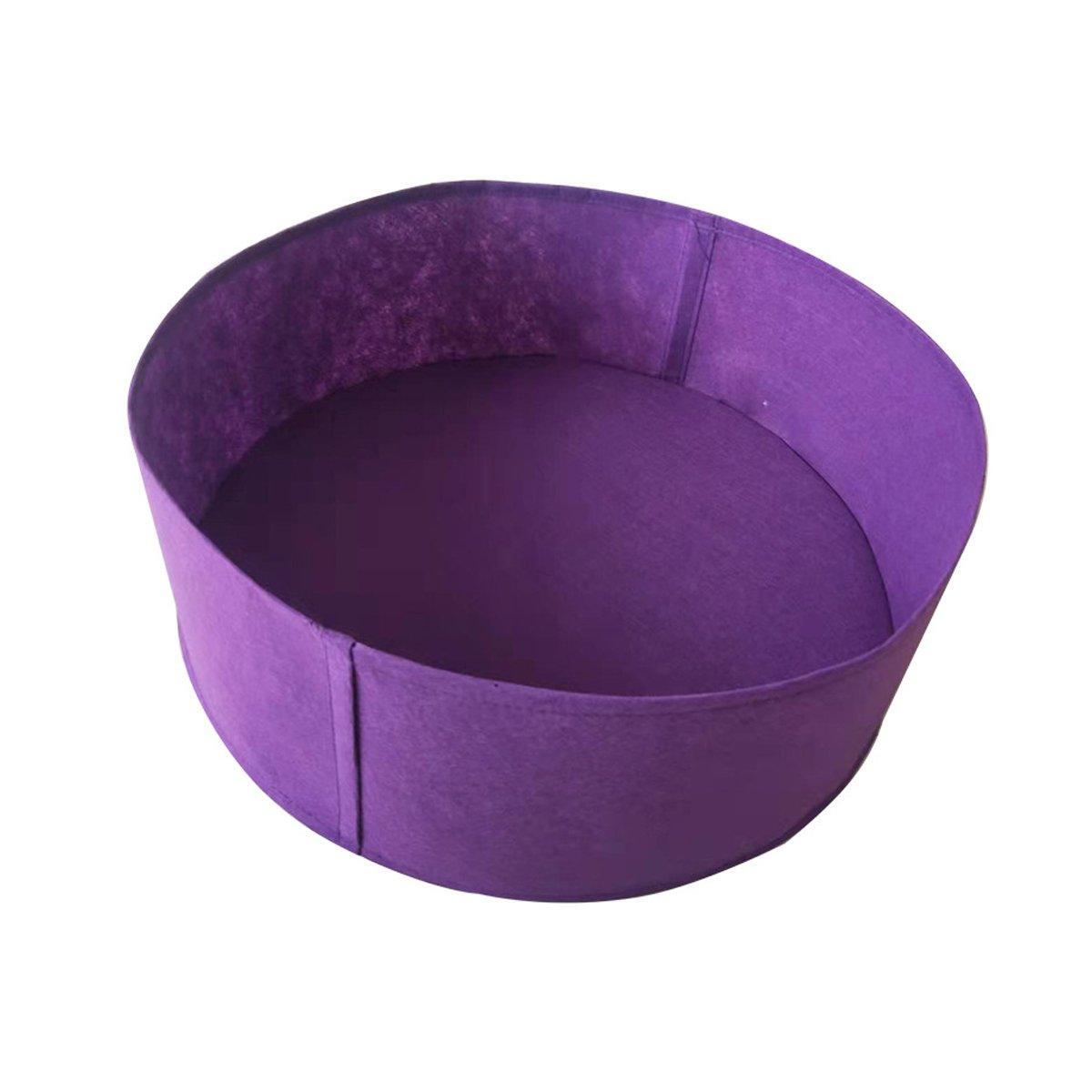 5x Felt Planting Bag Round Vegetable Garden Flower Seedling Grow Bags for Plants - Black-90*30cm