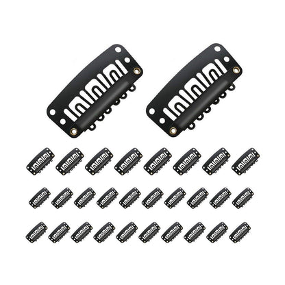 30pcs New Wig Snap Clips for Hair Extension Weft 32mm All Colors Hair Styling - Brown