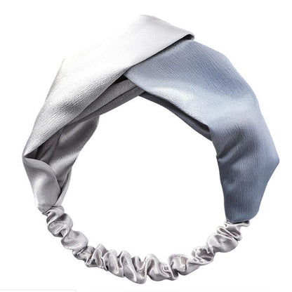 Women Chiffon Floral Print Headband Fashion Bohemian Elastic Cross Hair Bands - A-Green