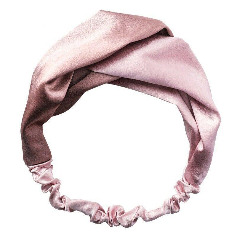 Women Chiffon Floral Print Headband Fashion Bohemian Elastic Cross Hair Bands - B-Pink+Blue