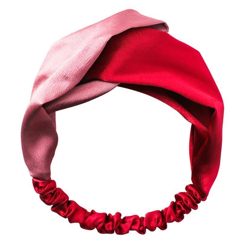 Women Chiffon Floral Print Headband Fashion Bohemian Elastic Cross Hair Bands - C-Navy