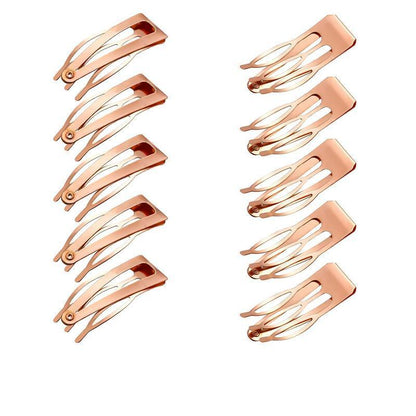 UP 30X Double-grip Hair Clips Metal Snap Barrettes Hair Styling Tool Women Girls - Rose Gold(10PCS)