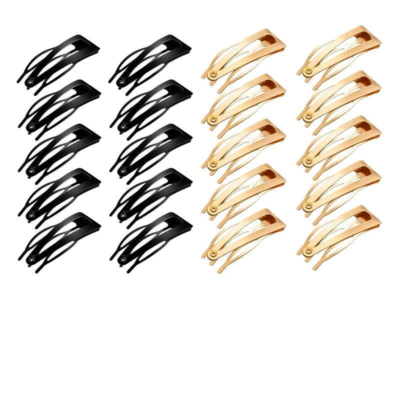 UP 30X Double-grip Hair Clips Metal Snap Barrettes Hair Styling Tool Women Girls - Rose Gold(10PCS)