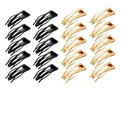 UP 30X Double-grip Hair Clips Metal Snap Barrettes Hair Styling Tool Women Girls - Rose Gold(10PCS)