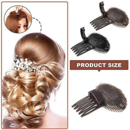 2Pcs Diy Invisible Hair Volume Increase Fluffy Puff Sponge Pad Clip Comb Girls