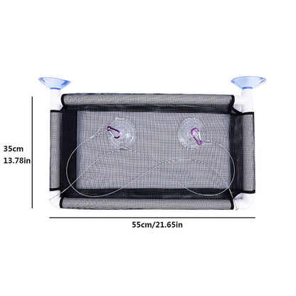 Cat Window Bed Suction Cup Hammock Black Breathable Hanging Seat 55x35cm