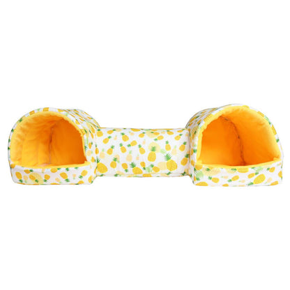 Small Pet Hamster Nest House Cotton Tunnel Comfortable Bedding for Hamsters - Pink