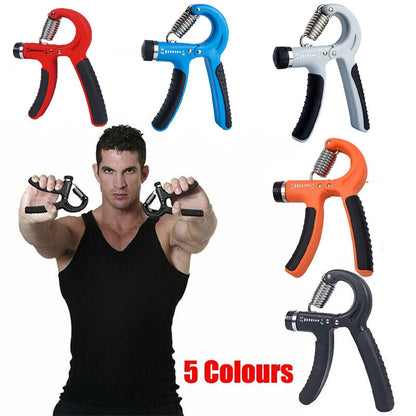 Adjustable Power Hand Grip Forearm Exerciser Gripper Strengthener Trainer 5-60Kg - Black