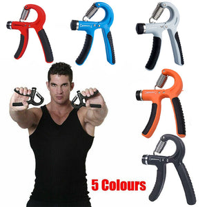 Adjustable Power Hand Grip Forearm Exerciser Gripper Strengthener Trainer 5-60Kg - Grey