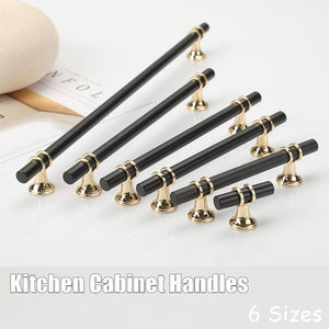 Black Gold Design Kitchen Cabinet Handles Drawer Bar Handle Pull 96 128 160 192 320MM - T Bar