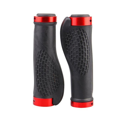 Ergonomic MTB Bike Handlebar Grips 2PCS Lock On Rubber Cycling Mountain Bicycle - Red