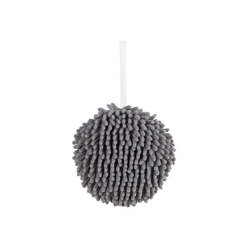 Chenille Hanging Ball Towel for Kitchen Bathroom Hand Drying Absorbent Cloth - Blue
