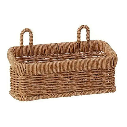 Wall-Mounted Rattan Style Hanging Storage Basket Kitchen Vegetable Fruit Basket - Large
