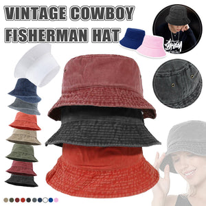 Unisex Men Women Washed Cotton Outdoor Camping Sports Bucket Hats Fisherman Hat - Orange