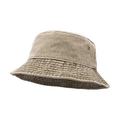 Unisex Men Women Washed Cotton Outdoor Camping Sports Bucket Hats Fisherman Hat - White