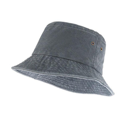 Unisex Men Women Washed Cotton Outdoor Camping Sports Bucket Hats Fisherman Hat - White